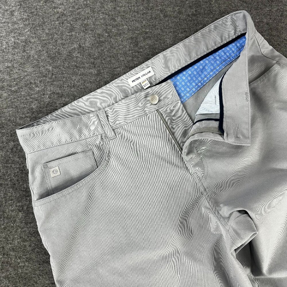 Peter Millar Pants Men's 35x32 Gale Grey eb66 Performance Five Pocket Golf